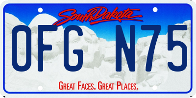 SD license plate 0FGN75