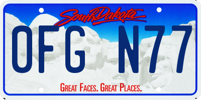 SD license plate 0FGN77