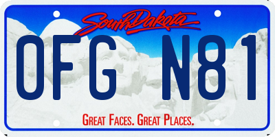 SD license plate 0FGN81