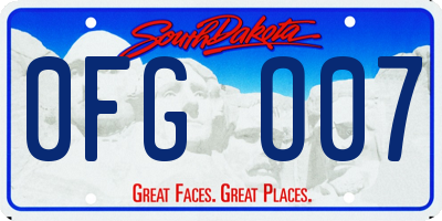 SD license plate 0FGO07