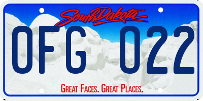 SD license plate 0FGO22