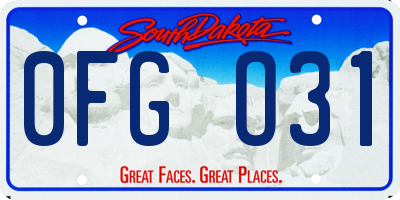 SD license plate 0FGO31