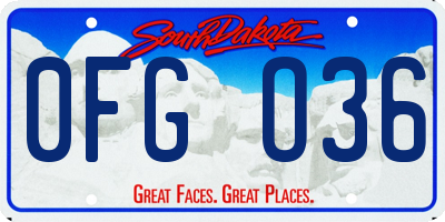 SD license plate 0FGO36