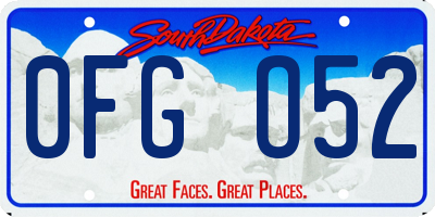 SD license plate 0FGO52