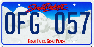 SD license plate 0FGO57