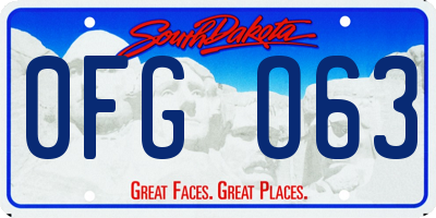 SD license plate 0FGO63