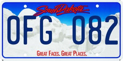 SD license plate 0FGO82