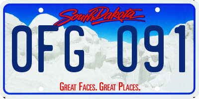 SD license plate 0FGO91