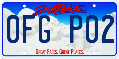 SD license plate 0FGP02