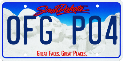 SD license plate 0FGP04