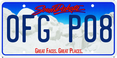 SD license plate 0FGP08