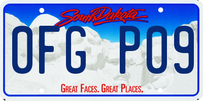 SD license plate 0FGP09