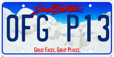 SD license plate 0FGP13