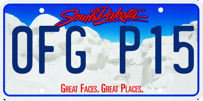 SD license plate 0FGP15