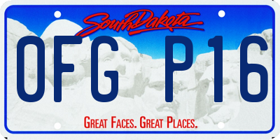 SD license plate 0FGP16