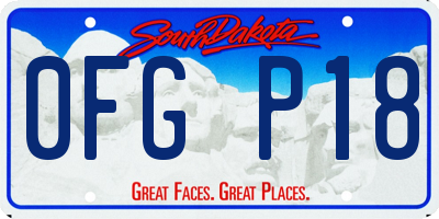 SD license plate 0FGP18