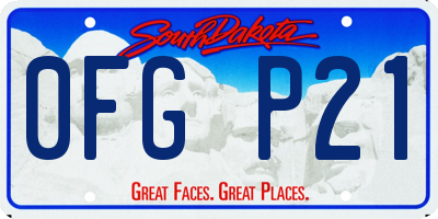 SD license plate 0FGP21