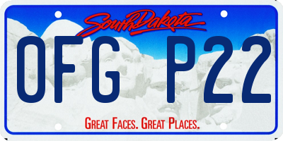 SD license plate 0FGP22