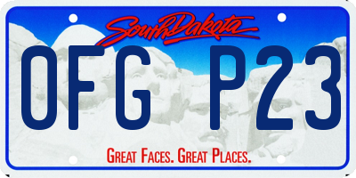 SD license plate 0FGP23