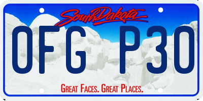 SD license plate 0FGP30