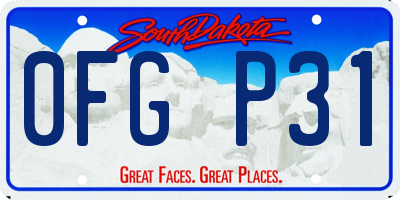 SD license plate 0FGP31