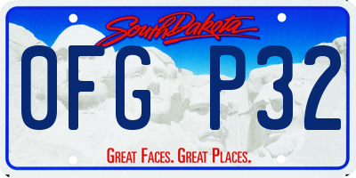 SD license plate 0FGP32
