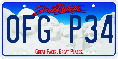 SD license plate 0FGP34