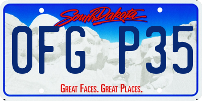 SD license plate 0FGP35