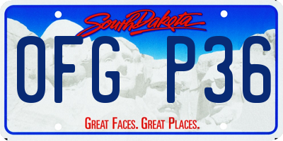 SD license plate 0FGP36