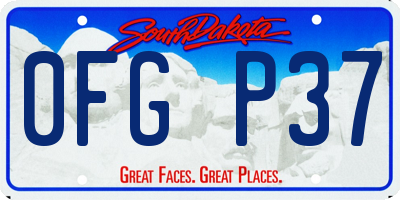 SD license plate 0FGP37