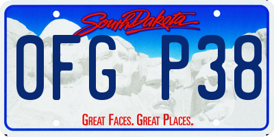 SD license plate 0FGP38