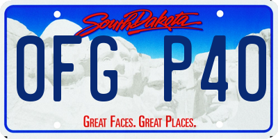 SD license plate 0FGP40