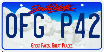 SD license plate 0FGP42