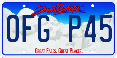 SD license plate 0FGP45