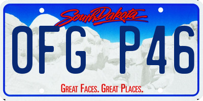 SD license plate 0FGP46