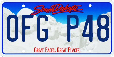 SD license plate 0FGP48