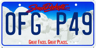 SD license plate 0FGP49
