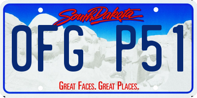 SD license plate 0FGP51