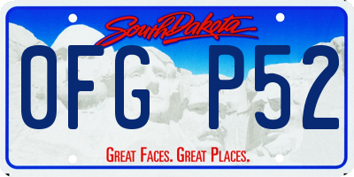 SD license plate 0FGP52