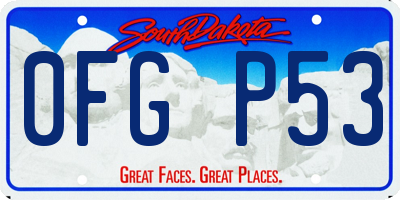 SD license plate 0FGP53