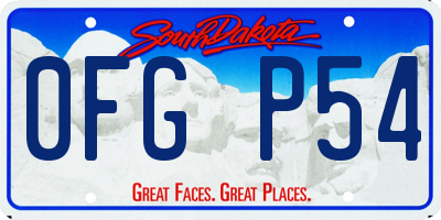 SD license plate 0FGP54