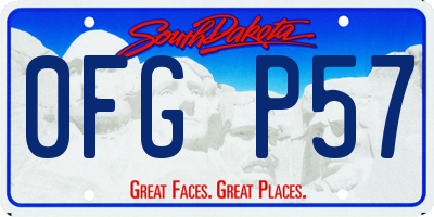 SD license plate 0FGP57