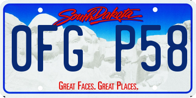 SD license plate 0FGP58
