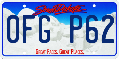 SD license plate 0FGP62