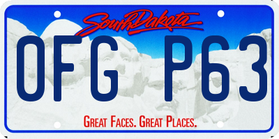 SD license plate 0FGP63