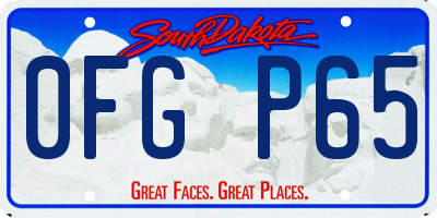 SD license plate 0FGP65