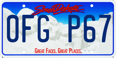 SD license plate 0FGP67