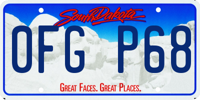 SD license plate 0FGP68