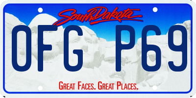 SD license plate 0FGP69