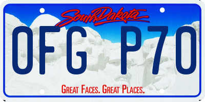 SD license plate 0FGP70
